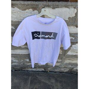 Diamond Supply Co. Shirt Mens White/Black/Gray Block Text - Size L